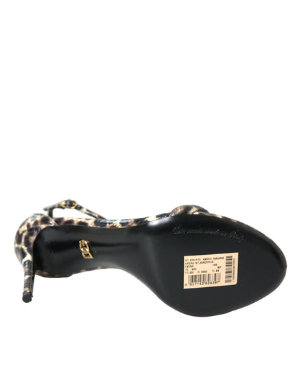 Dolce & Gabbana 115mm Leopard Print Sandals - Ellie Belle