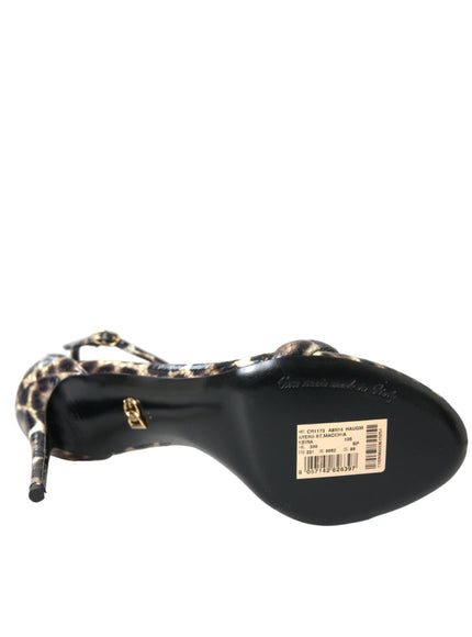 Dolce & Gabbana 115mm Leopard Print Sandals - Ellie Belle