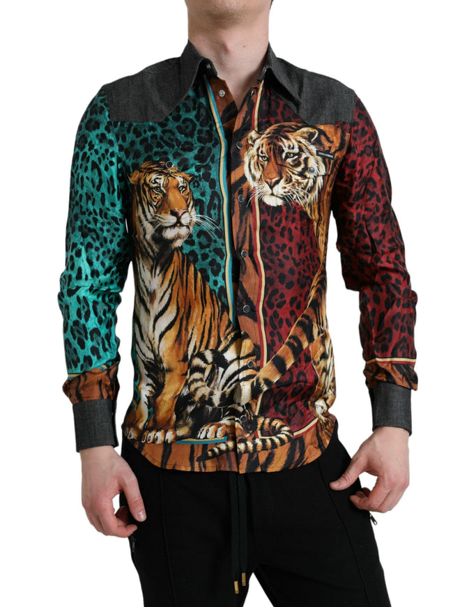 Dolce & Gabbana Animal Print Long Sleeve Shirt - Ellie Belle