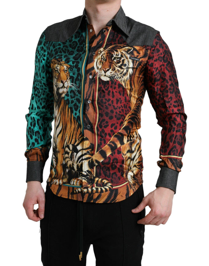 Dolce & Gabbana Animal Print Long Sleeve Shirt - Ellie Belle