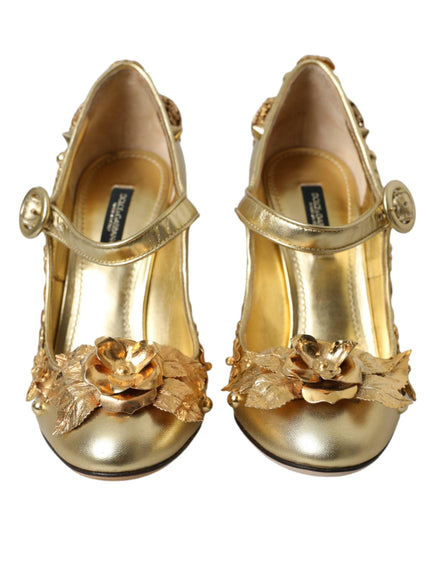 Dolce & Gabbana Baroque Embellished Pumps In Gold - Ellie Belle