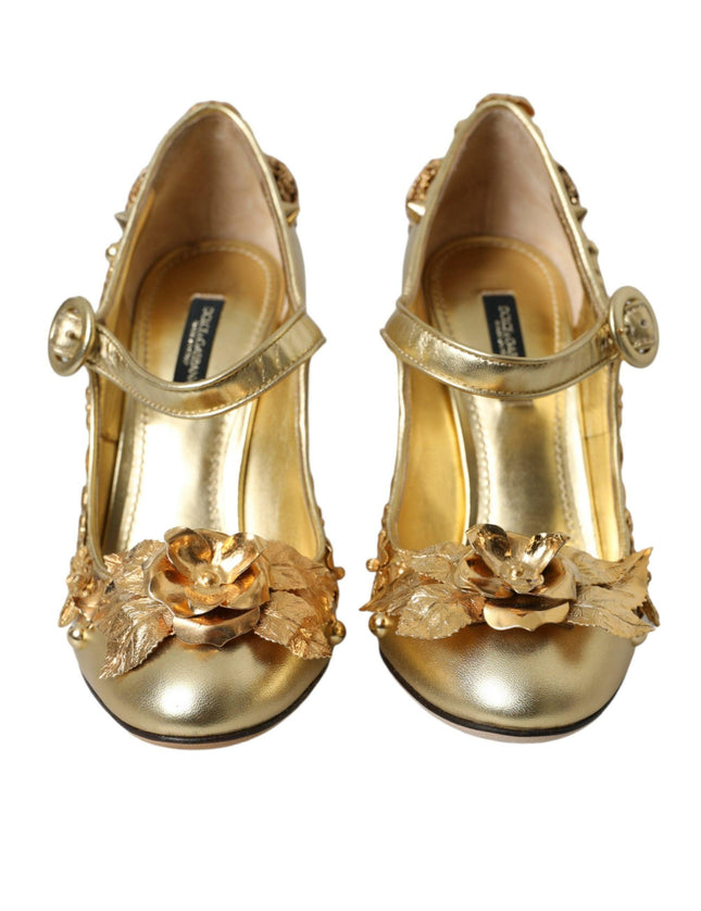 Dolce & Gabbana Baroque Embellished Pumps In Gold - Ellie Belle