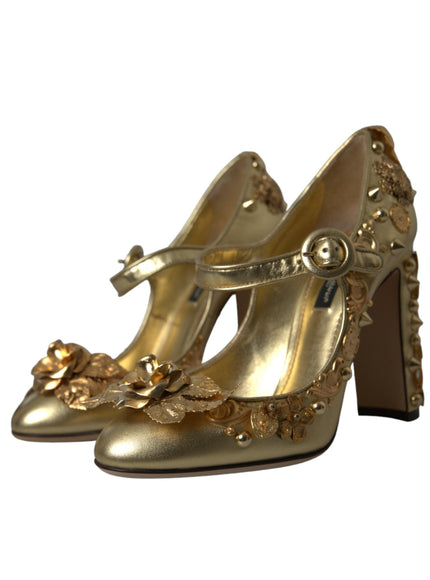 Dolce & Gabbana Baroque Embellished Pumps In Gold - Ellie Belle