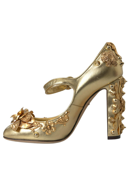 Dolce & Gabbana Baroque Embellished Pumps In Gold - Ellie Belle