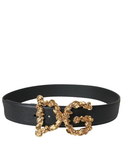 Dolce & Gabbana Baroque Gold DG Logo Buckle Belt - Ellie Belle