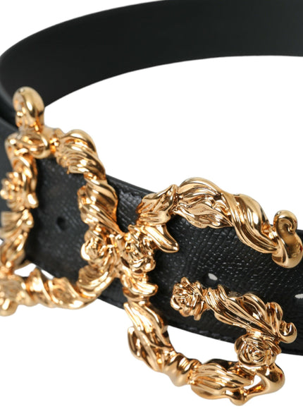 Dolce & Gabbana Baroque Gold DG Logo Buckle Belt - Ellie Belle