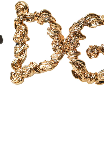 Dolce & Gabbana Baroque Gold DG Logo Buckle Belt - Ellie Belle