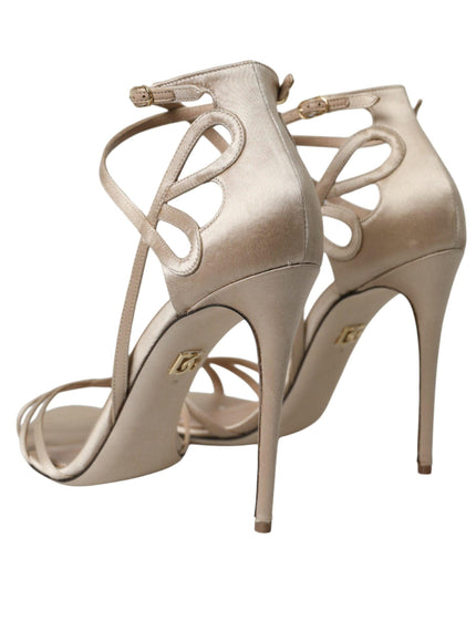 Dolce & Gabbana Beige Patent Leather Strappy Sandals - Ellie Belle