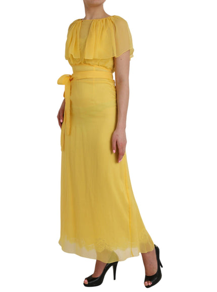 Dolce & Gabbana Belted Long Maxi Dress - Ellie Belle