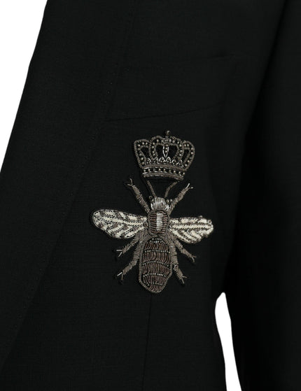Dolce & Gabbana Black Blazer With Crown Bee Patch - Ellie Belle