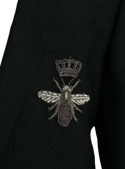 Dolce & Gabbana Black Blazer With Crown Bee Patch - Ellie Belle