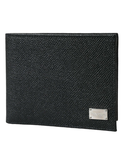 Dolce & Gabbana Black Calfskin Leather Bifold Card Holder Logo Wallet - Ellie Belle