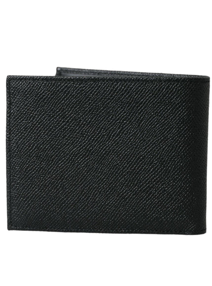 Dolce & Gabbana Black Calfskin Leather Bifold Card Holder Logo Wallet - Ellie Belle