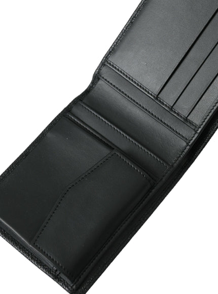 Dolce & Gabbana Black Calfskin Leather Bifold Card Holder Logo Wallet - Ellie Belle