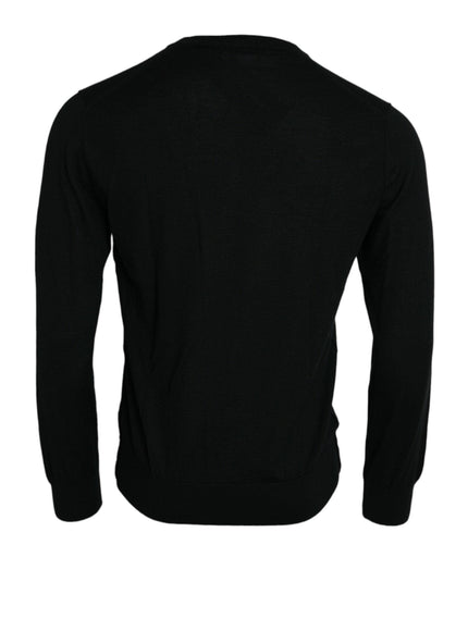 Dolce & Gabbana Black Cashmere Crew Neck Pullover Sweater - Ellie Belle