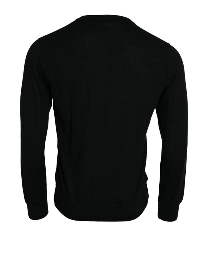 Dolce & Gabbana Black Cashmere Crew Neck Pullover Sweater - Ellie Belle