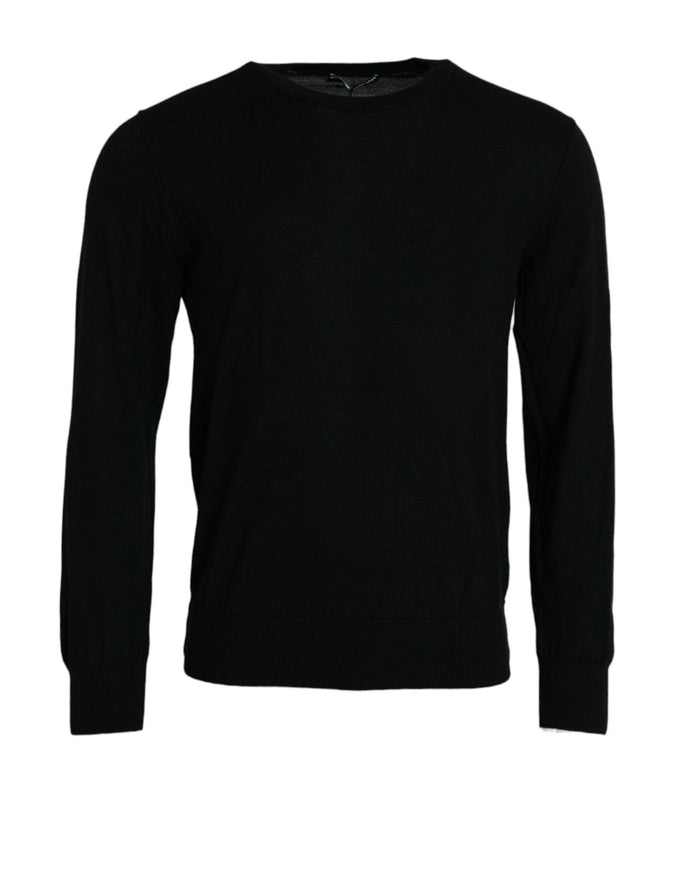 Dolce & Gabbana Black Cashmere Crew Neck Pullover Sweater - Ellie Belle