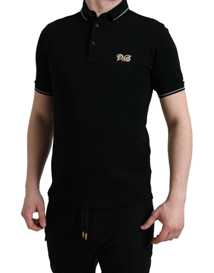 Dolce & Gabbana Black Collared Short Sleeves Polo T-shirt - Ellie Belle