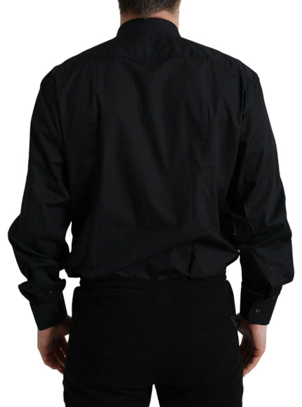 Dolce & Gabbana Black Cotton Collared Formal Dress Shirt - Ellie Belle