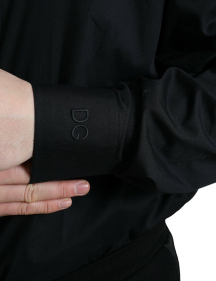 Dolce & Gabbana Black Cotton Collared Formal Dress Shirt - Ellie Belle