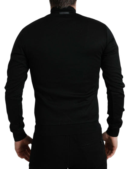 Dolce & Gabbana Black Cotton Full Zip Long Sleeves Sweater - Ellie Belle