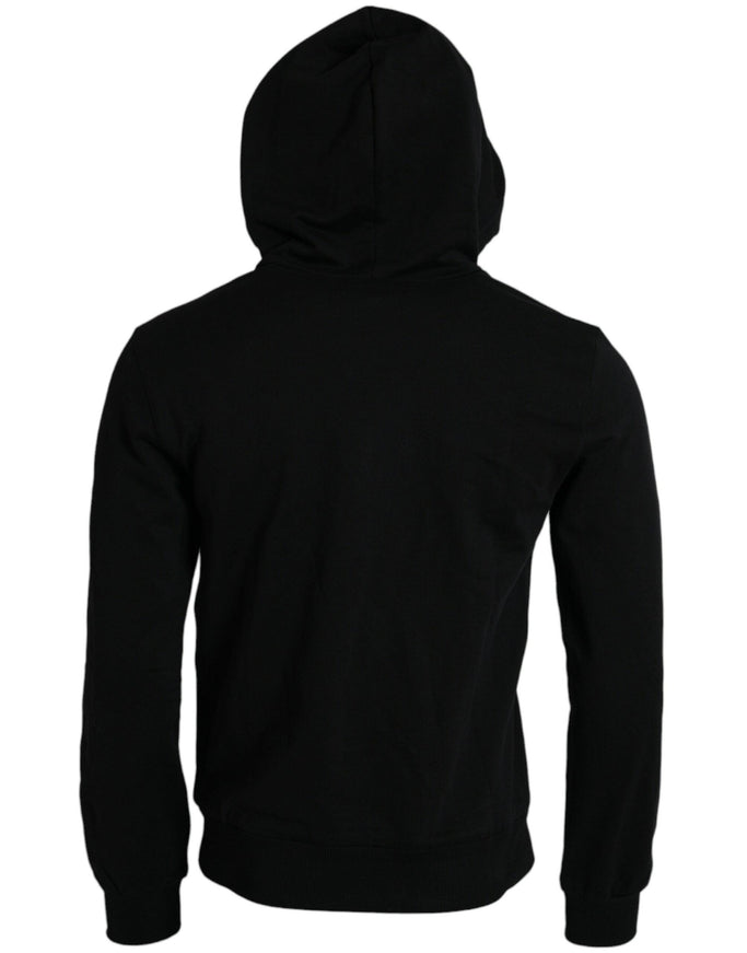 Dolce & Gabbana Black Cotton Hooded Pullover Sweater - Ellie Belle