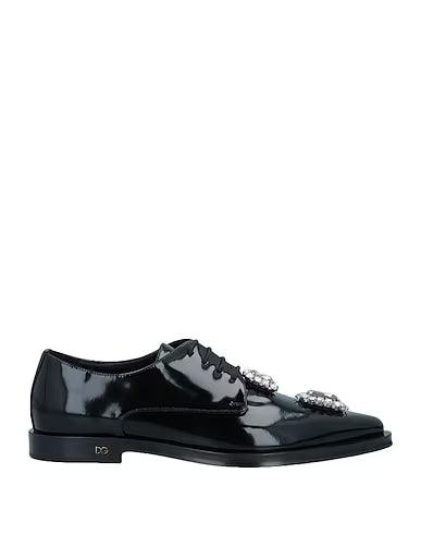 Dolce & Gabbana Black Crystal Lace Up Shoes - Ellie Belle