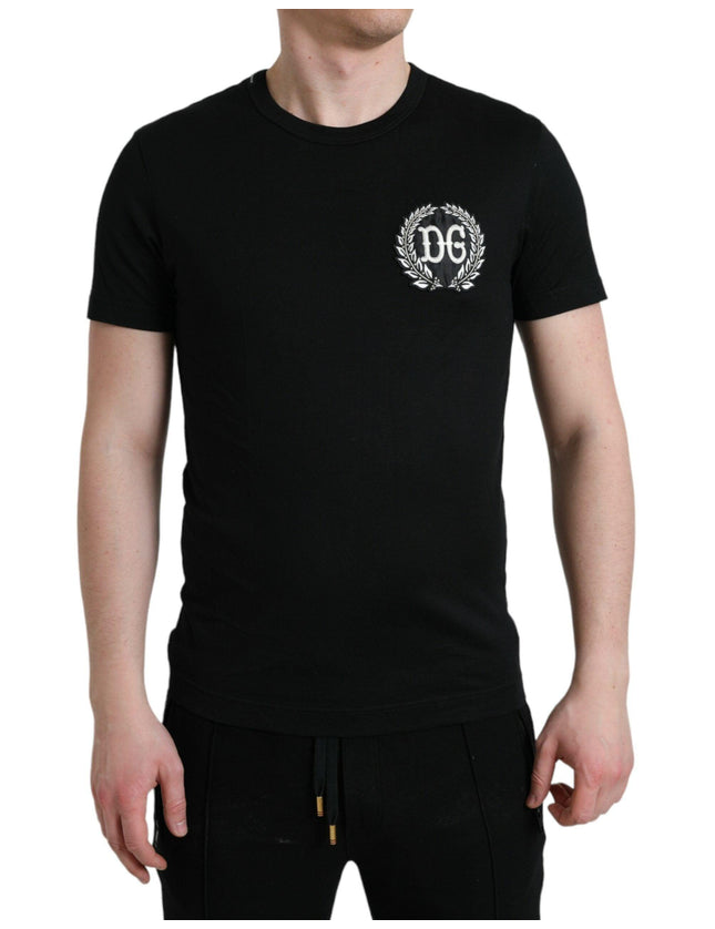 Dolce & Gabbana Black Embroidery Crewneck T-shirt - Ellie Belle
