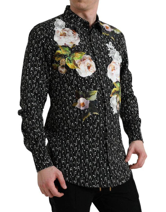 Dolce & Gabbana Black Floral Patterned Shirt - Ellie Belle