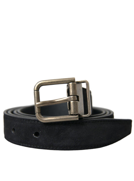 Dolce & Gabbana Black Goat Leather Antique Metal Buckle Belt - Ellie Belle