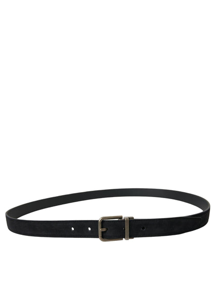 Dolce & Gabbana Black Goat Leather Antique Metal Buckle Belt - Ellie Belle