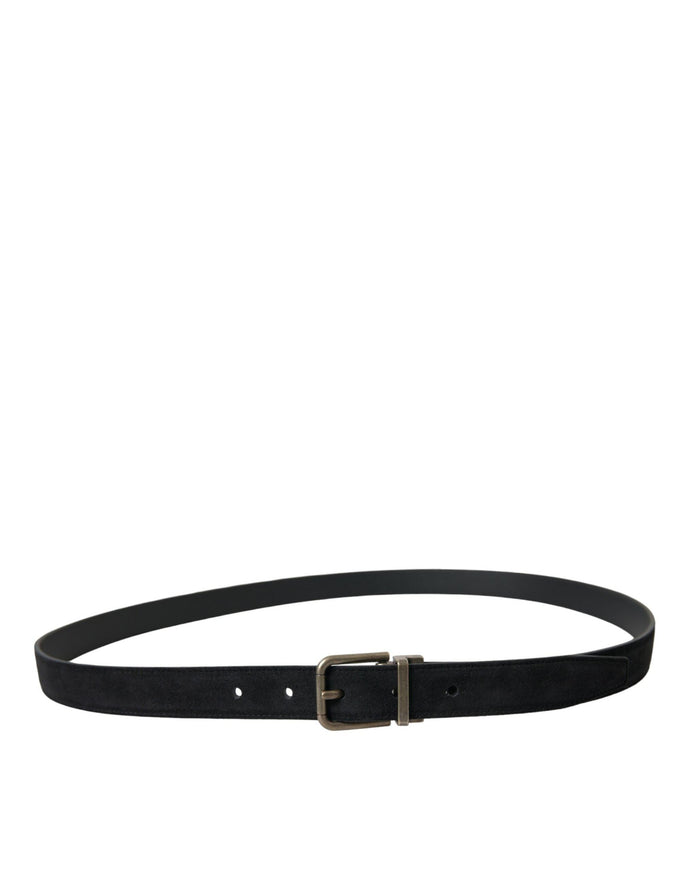 Dolce & Gabbana Black Goat Leather Antique Metal Buckle Belt - Ellie Belle