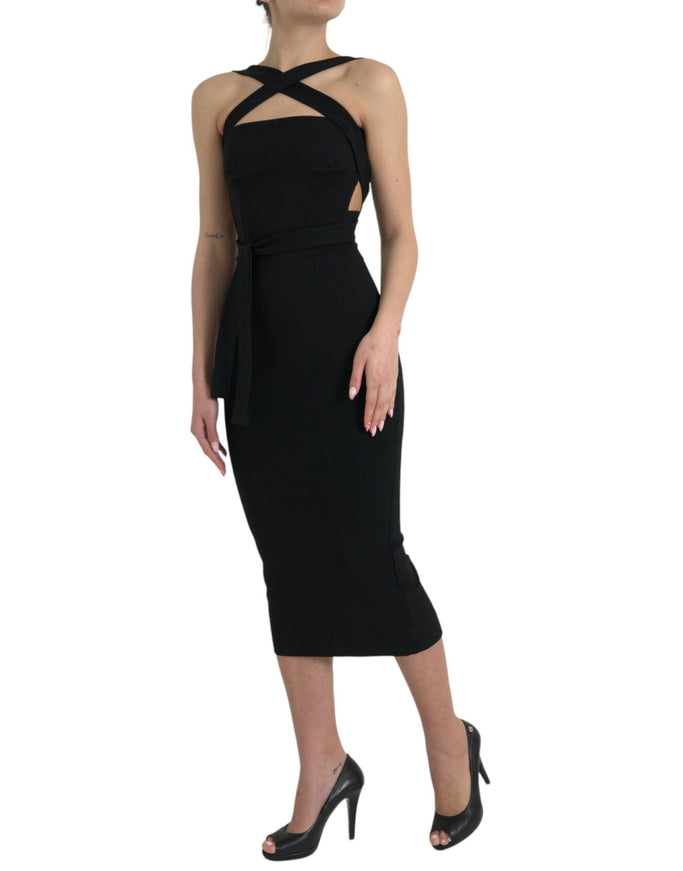 Dolce & Gabbana Black Halter Neck Dress - Ellie Belle