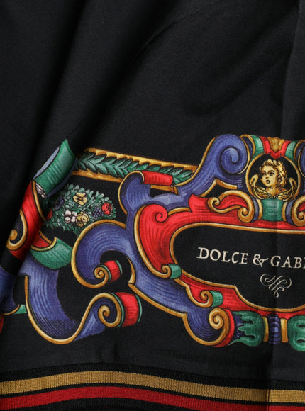 Dolce & Gabbana Black Heraldic Print Crew Neck T-shirt - Ellie Belle