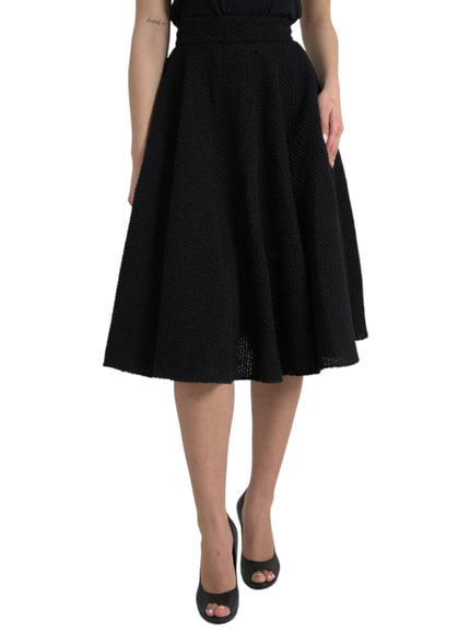 Dolce & Gabbana Black High Waist A-line Skirt - Ellie Belle
