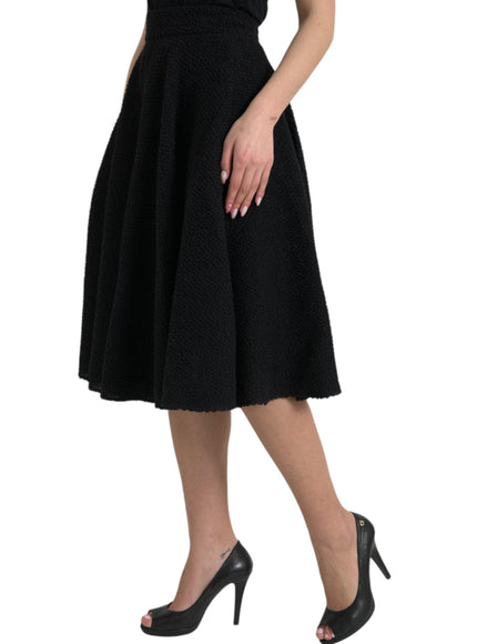 Dolce & Gabbana Black High Waist A-line Skirt - Ellie Belle