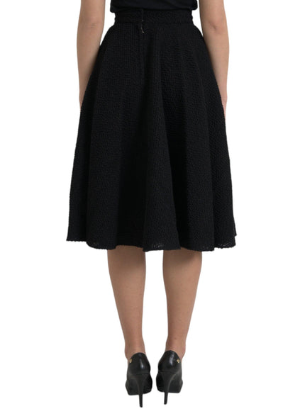 Dolce & Gabbana Black High Waist A-line Skirt - Ellie Belle