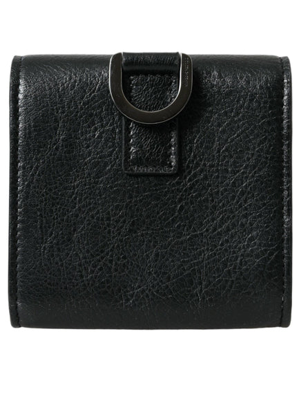 Dolce & Gabbana Black Lamb Leather Logo Card Holder Chain Strap Bags - Ellie Belle