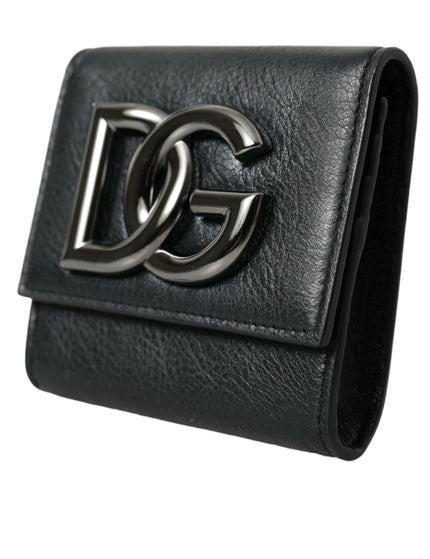 Dolce & Gabbana Black Lamb Leather Logo Card Holder Chain Strap Bags - Ellie Belle