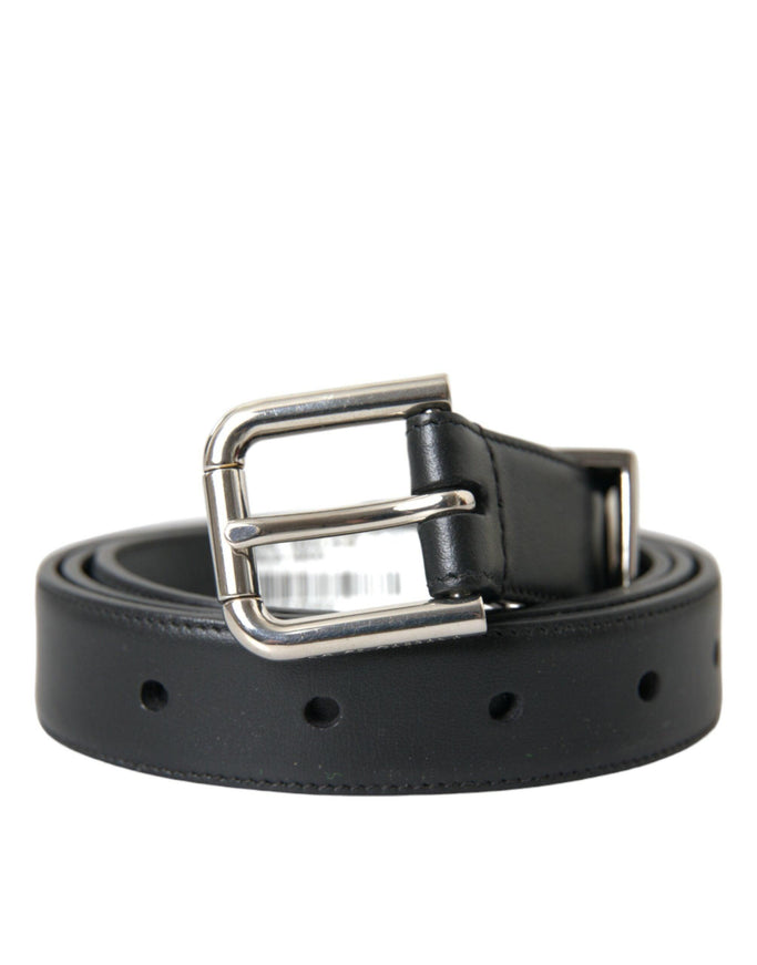 Dolce & Gabbana Black Leather Belt Men - Ellie Belle