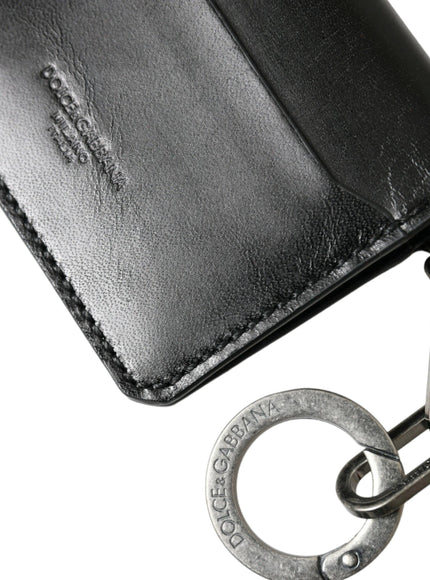 Dolce & Gabbana Black Leather Bifold Keyring Wallet - Ellie Belle