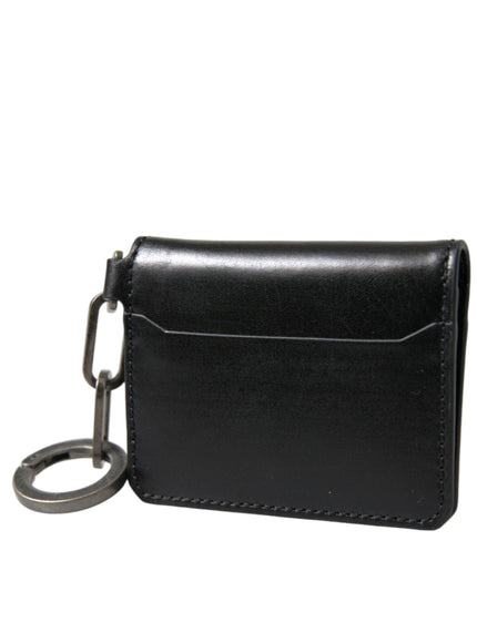 Dolce & Gabbana Black Leather Bifold Keyring Wallet - Ellie Belle