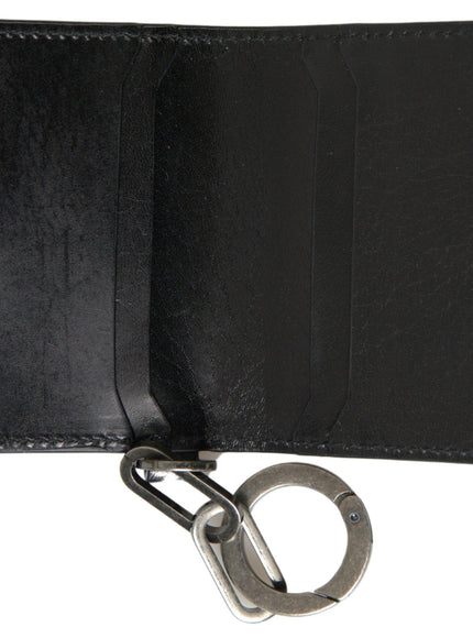 Dolce & Gabbana Black Leather Bifold Logo Card Holder Men Wallet - Ellie Belle