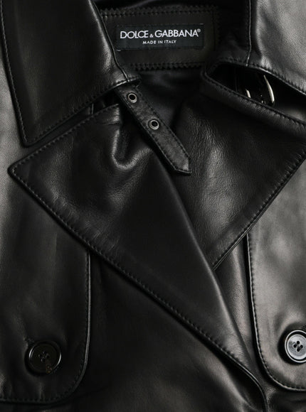 Dolce & Gabbana Black Leather Blouson Jacket - Ellie Belle