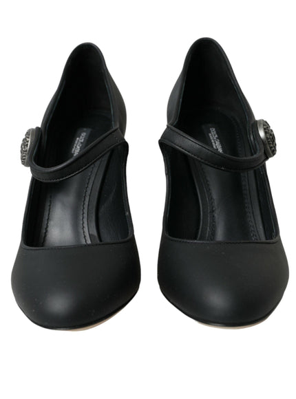 Dolce & Gabbana Black Leather Buckle Mary Jane Pump - Ellie Belle