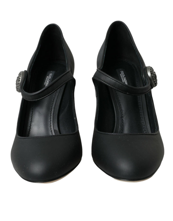 Dolce & Gabbana Black Leather Buckle Mary Jane Pump - Ellie Belle