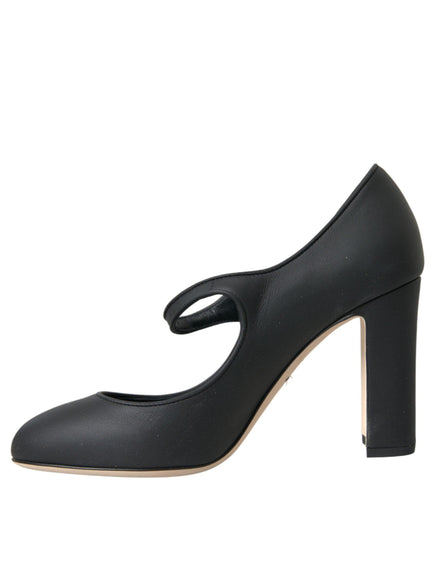 Dolce & Gabbana Black Leather Buckle Mary Jane Pump - Ellie Belle