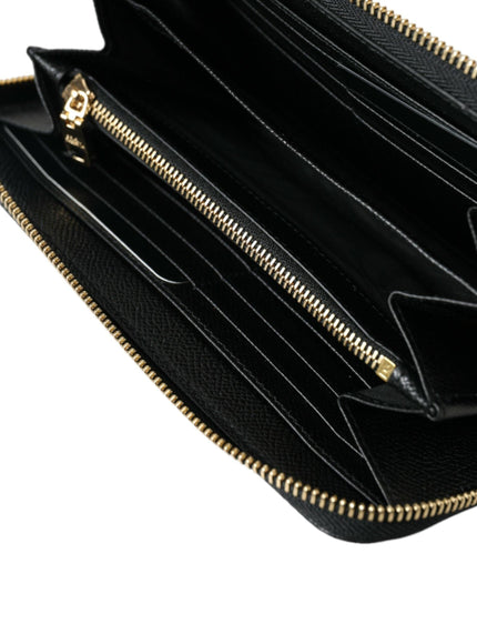 Dolce & Gabbana Black Leather #DGFAMILY Zip Around Continental Wallet - Ellie Belle