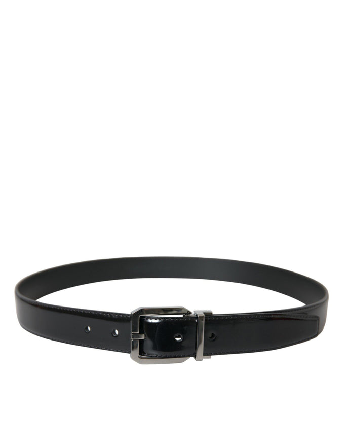 Dolce & Gabbana Black Leather Metal Buckle Belt Men - Ellie Belle