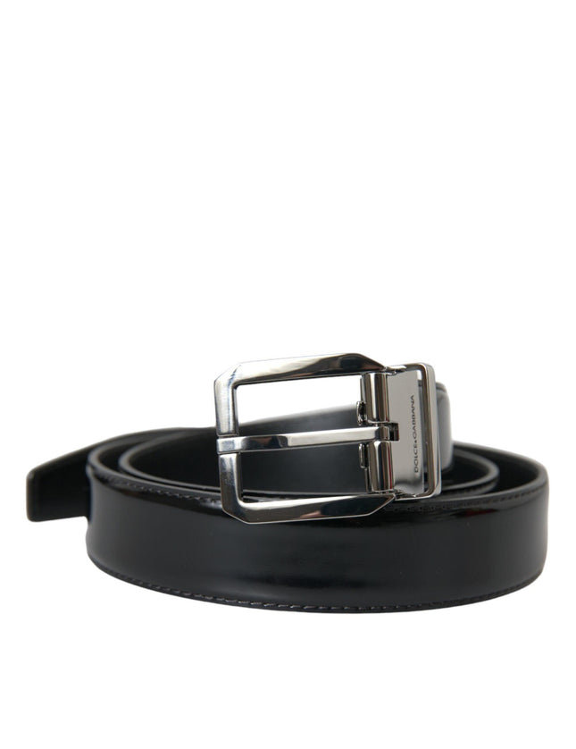 Dolce & Gabbana Black Leather Metal Buckle Belt Men - Ellie Belle